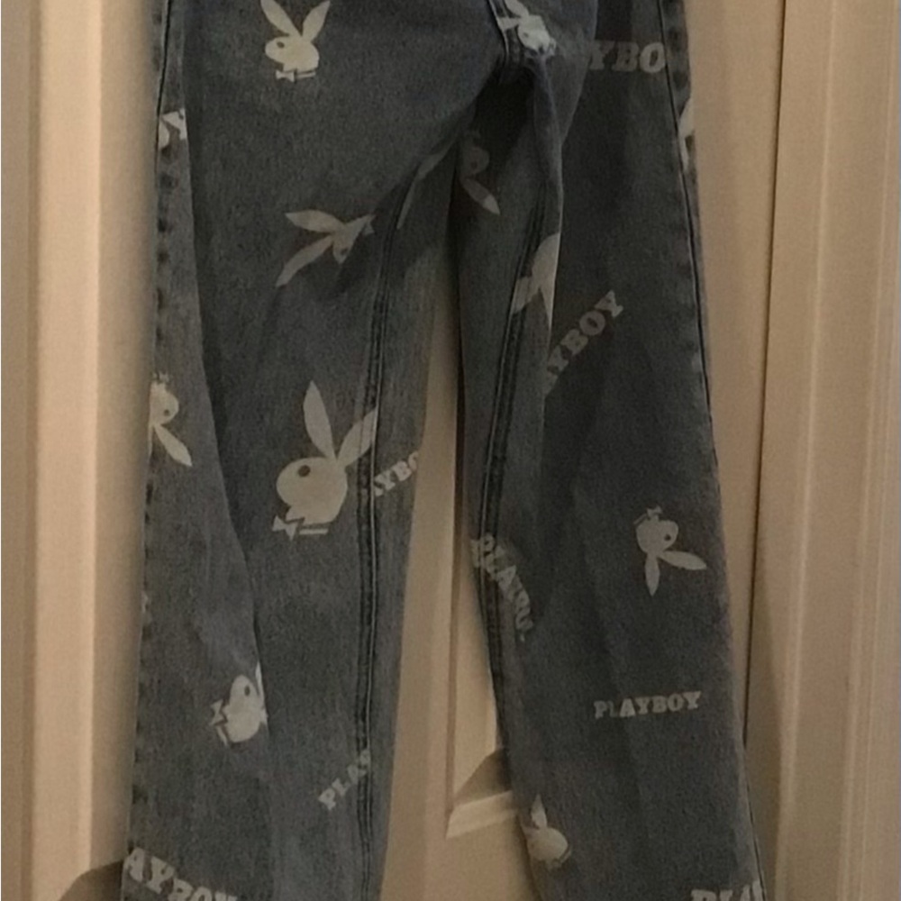 Playboy PACSUN Vintage Bunny Print 90s Limited Edition Boyfriend Jeans Size 24